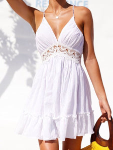 V-neck Lace Halter Dresses