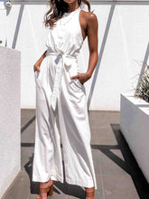 Load image into Gallery viewer, Wide Leg Straight High Waist Casual Jumpsuit