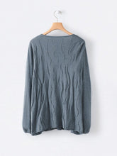 Load image into Gallery viewer, Crew Neck Casual Pleated Knit Sweater