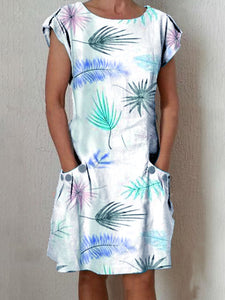 Loose Casual Leaf Print Dress