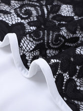 Load image into Gallery viewer, White Mid-Sleeve Waist Irregular Lace Hem Dress