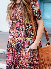 Load image into Gallery viewer, Floral Round Neck Casual Long Dress