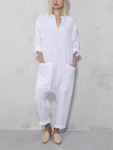 Casual Loose Soft Cotton Linen Jumpsuit