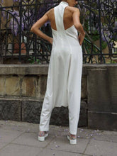 Load image into Gallery viewer, Women Sexy off White Drop Crotch Jumpsuit Loose Jumpsuit