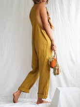 Load image into Gallery viewer, Linen Overalls Casual Jumpsuit with Pocket