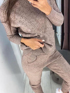 Pullover Knitted Long Sleeve Suit