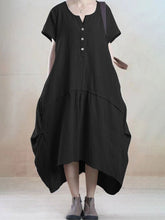 Load image into Gallery viewer, Loose Short-Sleeved Collar Dress