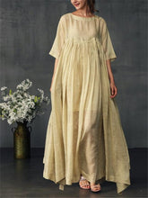 Load image into Gallery viewer, Ruffle Princess Dress Linen Maxi Dress