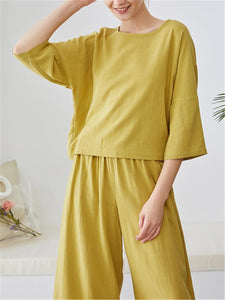 Fashion Casual Solid Color Loose Pants Suits