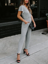 Load image into Gallery viewer, Casual Short-Sleeved V-Neck Jumpsuit