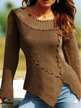 Load image into Gallery viewer, European and American Large Size Retro Casual Irregular Sweater