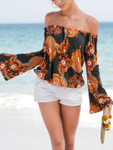 Load image into Gallery viewer, Flared Sleeve Printed Shoulder Top