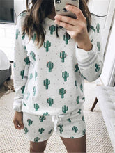 Load image into Gallery viewer, Romantic Cactus Printed Home Wear Loungewear Set