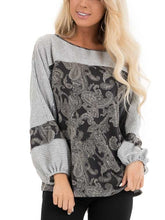 Load image into Gallery viewer, Crew Neck Long Sleeve Embroidered Blouse