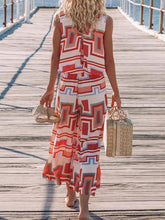 Load image into Gallery viewer,  V-Neck Geometric Print Jumpsuit