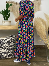 Load image into Gallery viewer, Casual Printed V-Neck Long Dress