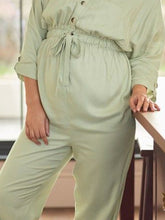 Load image into Gallery viewer, Lapel-Waist-Closed Maternity  Jumpsuit