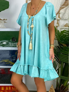 Loose Casual V Neck Comfortable Soft Dress