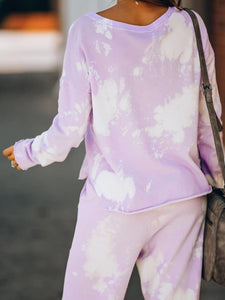 Fashion Tie-dye Printed Long Sleeve Casual Suit