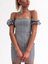 Load image into Gallery viewer, Spring Plaid Tight Skirt Slim Strapless Sling Dress