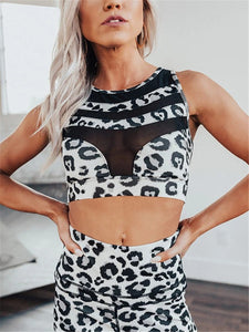 Sexy Back Leopard Print Sport Suit