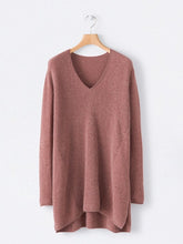 Load image into Gallery viewer, V-neck Irregular Knitted Long Sleeve Sweater