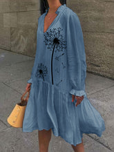 Load image into Gallery viewer, Simple Casual Loose Dandelion Print Dress