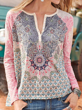 Load image into Gallery viewer, Exotic Round Neck Button Long Sleeve Shirt