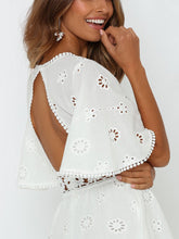 Load image into Gallery viewer, Cotton Embroidered Lace Dress One-Neck Sexy Backless Skirt