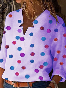 Fashion Loose Casual Polka Dot Shirt Top