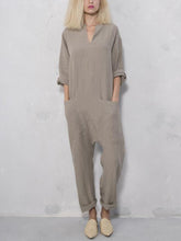 Load image into Gallery viewer, Casual Loose Soft Cotton Linen Jumpsuit