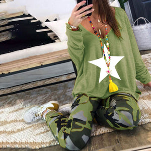 Star Print Loose Camouflage Set