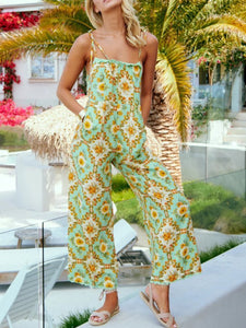 Fashion Boho Sleeveless Printed Jumpsuit