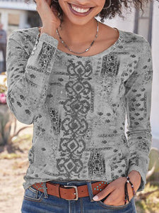 Casual Small Floral Long Sleeve Lace Shirt