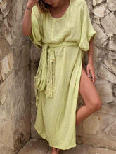 Load image into Gallery viewer, Summer Short Sleeve Boho Beach Maxi Dress