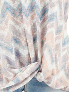Spring and Summer Strap Printed Hem Knotted Top