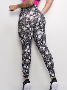 Skull Print Tight Yoga Pants