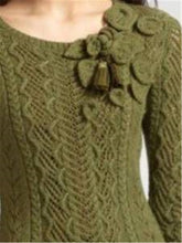 Load image into Gallery viewer, Green Autumn And Winter Elegant Knit Dress