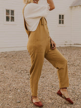 Load image into Gallery viewer, Stripe Jumpsuit Tapered Cropped Pants