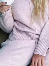 Load image into Gallery viewer, Turtleneck Knitted Casual Two-piece Suit