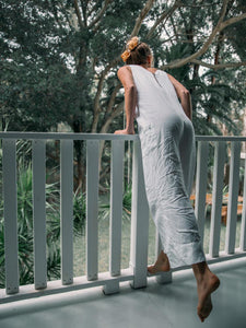 Women V-neck Sleeveless Loose Linen Jumpsuit