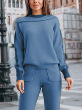 Load image into Gallery viewer, Contrast Round Neck Knit Two-piece