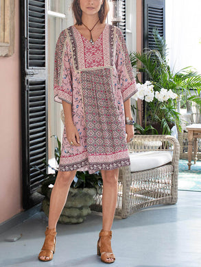 Ethnic Print Loose Dress
