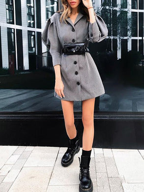 Suit Long Sleeve Lambskin Sleeve Dress