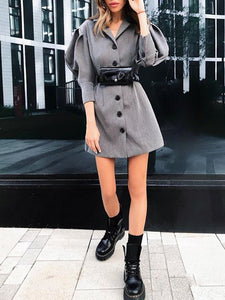 Suit Long Sleeve Lambskin Sleeve Dress