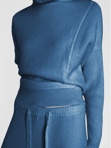 High Collar Knit Two-piece Suit