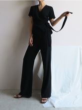 Load image into Gallery viewer, Solid Color V-Neck Short Sleeve Suit