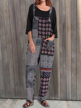 Load image into Gallery viewer, Vintage Sleeveless Polka Dots Printed Square Neck Casual Jumpsuits