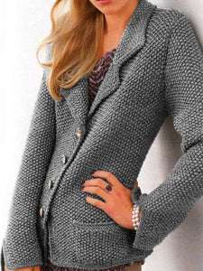 Simple And Stylish Single-Breasted Knit Jacket