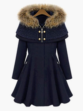 Load image into Gallery viewer, Hooded Fit Flare Swing Coat With Detachable Cape petticoat coat